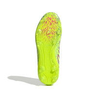 adidas Predator Elite Gras Football Shoes (FG) Kids Neon Yellow Blue Pink