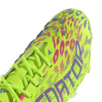 adidas Predator Elite Gras Football Shoes (FG) Kids Neon Yellow Blue Pink
