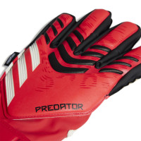 adidas Predator Match Fingersave Goalkeeper Gloves Kids Red White Black