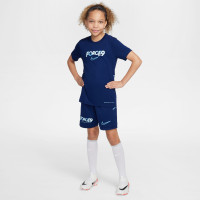 Nike Erling Haaland Academy 25 Trainingsbroekje Kids Donkerblauw Lichtblauw