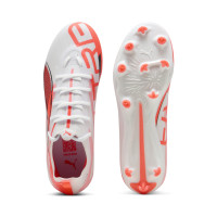 PUMA Ultra 5 Pro Grass/Artificial Grass Football Shoes (MG) Kids White Black Red