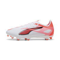 PUMA Ultra 5 Match Grass/Artificial Grass Football Shoes (MG) White Black Red