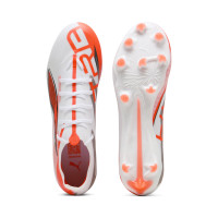 PUMA Ultra 5 Match Grass/Artificial Grass Football Shoes (MG) White Black Red