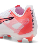 PUMA Ultra 5 Match Grass/Artificial Grass Football Shoes (MG) White Black Red