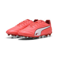 PUMA King Pro Grass/Artificial Grass Football Shoes (MG) Red White