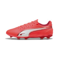 PUMA King Match Grass/Artificial Grass Football Shoes (MG) Red White
