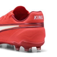 PUMA King Match Grass/Artificial Grass Football Shoes (MG) Red White