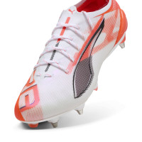 PUMA Ultra 5 Ultimate Iron Nop Football Shoes (SG) White Black Red