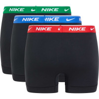 Nike Everyday Cotton Boxershort Trunk 3-Pack Zwart Rood Blauw Groen