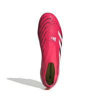 adidas Predator Elite Veterloze IJzeren-Nop Voetbalschoenen (SG) Rood Wit Zwart
