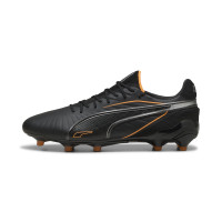PUMA King Ultimate Grass/Artificial Grass Football Shoes (MG) Black Orange Silver
