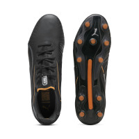 PUMA King Ultimate Grass/Artificial Grass Football Shoes (MG) Black Orange Silver
