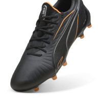PUMA King Ultimate Grass/Artificial Grass Football Shoes (MG) Black Orange Silver