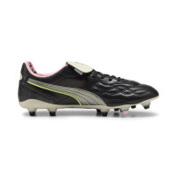 PUMA King Top X Mundial Gras / Kunstgras Voetbalschoenen (MG) Zwart Wit Roze Groen