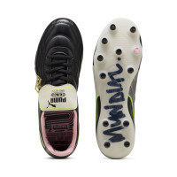 PUMA King Top X Mundial Gras / Kunstgras Voetbalschoenen (MG) Zwart Wit Roze Groen