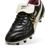 PUMA King Top X Mundial Gras / Kunstgras Voetbalschoenen (MG) Zwart Wit Roze Groen