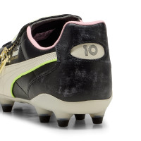 PUMA King Top X Mundial Gras / Kunstgras Voetbalschoenen (MG) Zwart Wit Roze Groen