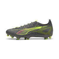PUMA Ultra 5 Pro Grass/Artificial Grass Football Boots (MG) Dark Grey Yellow Pink