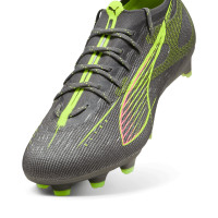 PUMA Ultra 5 Pro Grass/Artificial Grass Football Boots (MG) Dark Grey Yellow Pink