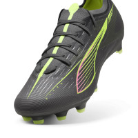 PUMA Ultra 5 Match Grass/Artificial Grass Football Boots (MG) Dark Grey Yellow Pink