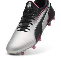 PUMA King Ultimate Grass/Artificial Grass Football Boots (MG) Silver Black Pink