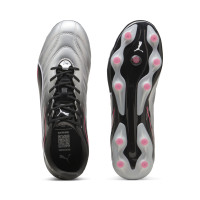 PUMA King Pro Grass/Artificial Grass Football Boots (MG) Silver Black Pink