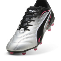 PUMA King Pro Grass/Artificial Grass Football Boots (MG) Silver Black Pink