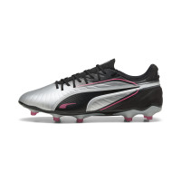 PUMA King Match Grass/Artificial Grass Football Boots (MG) Silver Black Pink