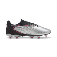 PUMA King Match Grass/Artificial Grass Football Boots (MG) Silver Black Pink
