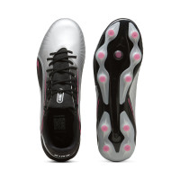 PUMA King Match Grass/Artificial Grass Football Boots (MG) Silver Black Pink