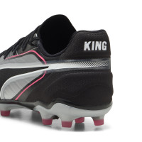 PUMA King Match Grass/Artificial Grass Football Boots (MG) Silver Black Pink
