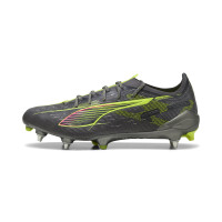 PUMA Ultra 5 Ultimate Iron Nop Football Boots (SG) Dark Grey Yellow Pink