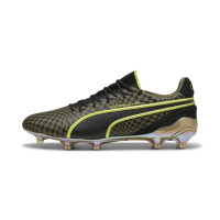 PUMA King Ultimate X Porsche Grass/Artificial Grass Football Boots (MG) Olive Green Black Gold