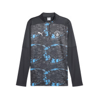 PUMA Manchester City Pre-Match Training sweater 1/4-Zip 2024-2025 Dark Grey Light Blue White