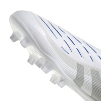 adidas Predator League Laceless Grass/Artificial Grass Football Boots (MG) White Silver Blue