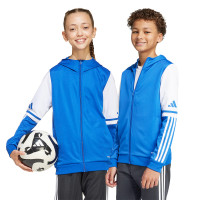 adidas Squadra 25 Hooded Tracksuit Full-Zip Kids Blue Dark Blue White