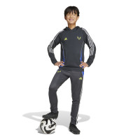 adidas Messi Hoodie Trainingspak Kids Donkergrijs Neongeel Blauw