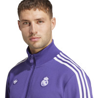 adidas Real Madrid Icon Full-Zip Tracksuit Purple White