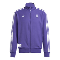 adidas Real Madrid Icon Full-Zip Tracksuit Purple White