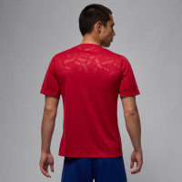 Nike Paris Saint-Germain x Jordan Pre-Match Training Shirt 2024-2025 Red White