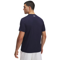 Under Armour HeatGear Fitted Base Layer Dark Blue White