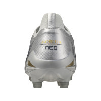 Mizuno Morelia Neo IV Beta Elite Gras Football Boots (FG) Silver Grey Gold