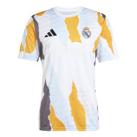 adidas Real Madrid Pre-Match Training Shirt 2024-2025 White Orange Blue