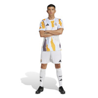 adidas Real Madrid Pre-Match Training Shirt 2024-2025 White Orange Blue