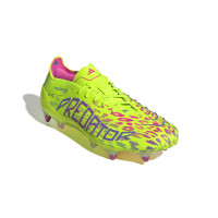 adidas Predator Elite IJzeren-Nop Voetbalschoenen (SG) Neongeel Blauw Roze