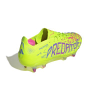 adidas Predator Elite IJzeren-Nop Voetbalschoenen (SG) Neongeel Blauw Roze