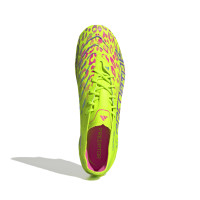 adidas Predator Elite IJzeren-Nop Voetbalschoenen (SG) Neongeel Blauw Roze
