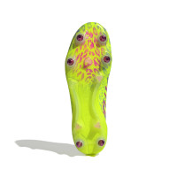 adidas Predator Elite IJzeren-Nop Voetbalschoenen (SG) Neongeel Blauw Roze