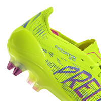 adidas Predator Elite IJzeren-Nop Voetbalschoenen (SG) Neongeel Blauw Roze