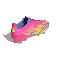 adidas F50 Elite Gras Voetbalschoenen (FG) Roze Neongeel Blauw
